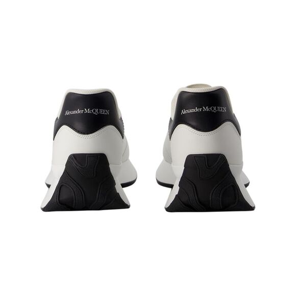 Sprint Runner Sneakers - Alexander McQueen - Leather - White/Black - Picture 3 of 4